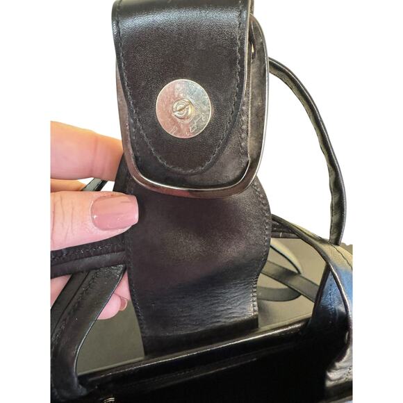 Salvatore Ferragamo Vintage Top Handle Bag in Black w/Silver Hardware - Picture 4 of 16